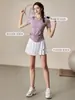 Conjunto Esportivo de Badminton Feminino 2025 Novo Traje de Tênis Roupas para Corrida Fitness Verão Fino Yoga Secagem Rápida Saia Curta
