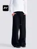 Pantalones Deportivos Simples Americanos Fengmei para Hombre y Mujer, Holgados, Estilo Callejero, Remaches, Cordón Elástico, Caída, Pierna Ancha, Pantalones Casuales