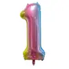 Versão Americana Balão Digital de Filme de Alumínio Flutuante 32 Polegadas Dourado Meio Número Balão Corpo Magro Balão de Folha de Alumínio Decoração