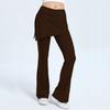 Calça Yoga Lulu Flare Feminina Dança Fitness Calça de Cintura Alta com Bolsos Alta Elasticidade Costela Calça de Treino Esportivo