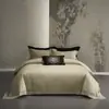 Conjunto de Quatro Peças de Algodão Tencel e Linho, Jacquard Vazado de Liocel, Conjunto de Roupa de Cama de Lençol de Alta Qualidade Luxuosa, Alta Contagem de Fios e Alta Densidade