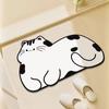 Alfombrilla de Piso Estilo Barro Diatomeas Forma Especial Gato de Dibujos Animados Puerta de Baño Absorbente de Agua Secado Rápido Felpudo Baño Antideslizante