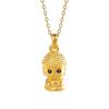 Gran Venta Lindo Collar Amitabha Chapado en Oro de 24K Auspicioso y de Deseo Año Animal Mini Collar Buda Plata Esterlina