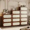 Gabinete Retro Simple Estante de Almacenamiento de Piso Sala de Estar Hogar Estantería a Prueba de Polvo Gabinete de Almacenamiento Multicapa Gabinete de Pared