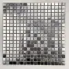 Pacote de Adesivos Decorativos Mosaico de Aço Inoxidável Metal Prata Escovado Superfície Espelhada para Pilares Balcões de Bar Paredes de Fundo de Restaurante