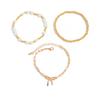 Pulsera de Colgante Ins Simple Transfronteriza Europea y Americana Moda Versátil Perla de Imitación Forma de Estrella Joyería de Mano Apilada para Mujeres