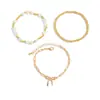 Pulseira com Laço de Fita Estilo Ins Doce e Cool Europeia e Americana Pulseiras Empilháveis Elegantes de Coração Pérola Sintética Estrela para Mulheres