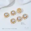 Al por mayor Plata Chapada en Oro de 14K Plata Chapada Circonita Redonda Gota de Agua Porosa Cuentas Sueltas DIY Pulsera Collar Accesorios de Joyería