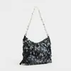 Bolso Nuevo de Moda con Lentejuelas para Mujer Diseño Pequeño de Nicho Bolso de Hombro Único para Debajo del Brazo Sensación de Alta Gama Cadena para Fiesta Nocturna Bolso Cuadrado Pequeño