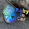 Coche de comercio exterior tiene bebé bebé bebé bebé en la ventana trasera del coche pegatina de coche linda linda linda linda linda calcomanía reflectante para coche