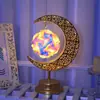 Lámpara de Luna y Estrella de Arte de Hierro Modelo Nuevo Transfronteriza, Lámpara Decorativa de Ambiente Giratoria, Lámpara de Mesa, Adorno y Luz Decorativa