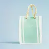 Bolsa de Palha Tecida, Lancheira Colorida, Lancheira Colorida de Imitação de Linho, Bolsa Caixa de Almoço de Material de Palha, Personalização de Bolsa Tecida