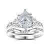 Anillo Corona Real Plata 925 Anillo Artístico Nupcial 2ct Lágrimas Flor de Hielo Anillo Diamante Alto Carbono para Mujer Lujo Ligero de Alta Gama