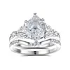 Anillo de Compromiso de Plata S925 con Diseño de Cruz de Estilo Nuevo Europeo y Americano, Set de Anillos de Boda Transfronterizos, Anillo de Compromiso de Diamante Redondo de Alto Carbono de Lujo Ligero