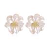 Brincos de Flor de Camélia Novos para Primavera e Verão com Pino de Prata Esterlina S925, Brincos Elegantes de Luxo Leve de Alta Qualidade, Acessórios de Orelha com Design Único de Nicho