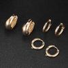 Pendientes de estilo retro de Hong Kong de moda, nuevos de 2021, de estilo coreano para mujer, con anillo circular dorado de alta calidad.