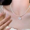 Collar Auténtico de Perlas Redondas para Mujer, Cadena para Clavícula de Lujo Ligero de Nicho de Alta Gama, Nuevo Modelo 2026, Cadena para el Cuello Versátil y Elegante