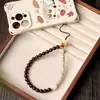 Cordão de Celular com Contas Feito à Mão Sândalo Roxo Estrela Lua Bodhi Novo Estilo Chinês Gato da Fortuna Queimado Corda de Pulso Portátil para Mão Ornamentos de Cordão Cultural