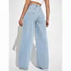 Nuevos Jeans Europeos y Americanos Transfronterizos de Amazon Aliexpress, Pantalones de Mezclilla Rectos de Pierna Recta de Cintura Alta Ajustados, Artículo de Venta Caliente