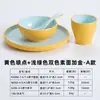 Conjunto de Louças para Mesa de Restaurante Hot Pot Conjunto de Quatro Peças Duas Cores Melamina Imitação de Porcelana Louças Celebriade da Internet Restaurante Hotel Pratos Colher Copo