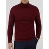 Suéter de Punto de Cuello Alto para Hombre, Nuevo para Otoño e Invierno, Exportación de Estación Independiente, Color Puro, Suéter Básico, Jersey Casual Simple