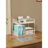 Estante de almacenamiento de escritorio, organizador de escritorio multicapa, estantería de mesa de hierro para dormitorio de estudiante, estante escalonado para escritorio de oficina