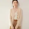 Cárdigan de Cachemir con Cuello Redondo para Mujer, Grueso de Color Sólido, Holgado, Versátil, Chaqueta de Punto Trenzado