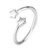 Anillo Sencillo de Estrella INS Japón y Corea del Sur Rojo de Internet Estilo Estudiante Plateado Joker Anillo Abierto de Estrella de Cinco Puntas Suministro para Comercio Electrónico