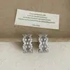 Brincos Vazados em Forma de C com Microincrustação de Zircônia Inspirados em Design para Mulheres, Luxo Leve, Personalidade Única, Temperamento Fashion, Brincos Tendência
