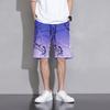Pantalones cortos de seda de hielo para hombre, de verano, finos, de secado rápido, informales, de longitud media, deportivos, de cinco puntos, para playa, grandes, con degradado