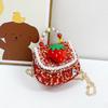 Bolsa Pequena Infantil Estilo Menina Morango Bolsa de Mão Transversal Moda Bebê Fofa Princesa Bolsa com Corrente de Lantejoulas