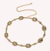 Cadena de Cintura de Metal Pesado Estilo Corte Tallado Fino para Mujer Vestido de Moda Retro en Stock Texto Geométrico Cinturón