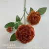 Flores Artificiales con 3 Peonías, Arreglo Floral para Decoración de Salón de Bodas en Centro Comercial, Accesorios para Fotografía en Casa, Flores Falsas