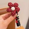 Onda Nueva Punto Flor Trenza Burbuja Línea Larga Anillo para el Cabello Dulce Punto Lazo Corbata Cuentas Cabello Duradero Tocado para Mujer