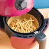 Prato de Papel Especial para Air Fryer Doméstico Antiaderente Pad de Papel Bandeja de Papel de Silicone Batatas Fritas Asas de Frango Forno de Assar Prato de Papel Absorvente de Óleo