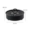 Suporte criativo para incenso em espiral à prova de fogo anti-queimadura para casa, suporte para espiral de mosquito ao ar livre em aço inoxidável com tampa coletora de cinzas, queimador de espiral de mosquito de sândalo