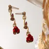 Conjunto de Joias de Flores Vintage Francês Pulseira Romântica de Rosa Nicho Versátil Colar de Alta Qualidade Conjunto de 3 Peças