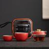 Set de té portátil para viajes al aire libre boutique para invitados rápidos una tetera de dos tazas de Caqui Wanfu Ruyi logo de buena suerte venta al por mayor