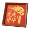 Tema Patriótico DIY Marco de Fotos con Pan de Oro Pintura Kit de Materiales Hechos a Mano Escuela Tema Rojo Actividades del Día Nacional para Niños