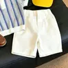 Roupas infantis estilo coreano 2026 novidades de verão: shorts casuais de tricô com gola polo listrada estilo universitário para meninos e meninas