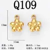 Oro Real de 18 Quilates Hecho a Mano DIY Flor Pequeña y Palmera Accesorios para Joyería Collar de Acero Inoxidable Pendientes Colgante Simple de Moda Materiales