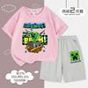 Ropa de Minecraft para Niños Camiseta de Manga Corta Ropa de Minecraft para Niños Traje de Pantalón Ropa de Creeper para Niños Algodón Puro Verano