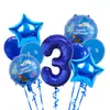 Nuevos globos de decoración para fiesta de cumpleaños con temática oceánica, conchas, caracolas, cangrejos, ballenas, globos decorativos de papel de aluminio para ventas transfronterizas