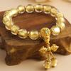 Han Yu Yuan Polvo de Oro Lámina de Plata Vidrio Gris Fragante Pulsera de Pulsera para Mujer Templo 2023 Nueva Pulsera Duobao Regalo