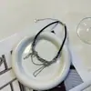 Collar largo de borla de cuero con estrella de circonita cadena para la clavícula estilo frío gargantilla accesorios para mujer