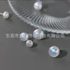 Pendientes de Titanio F136 Aleación Aurora Perla Sirena con Cuentas Redondas Planas, Elegantes de Estilo Francés Versátiles Joyería de Lujo Ligero
