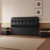 Cabecero Moderno de Nuevo Estilo Minimalista de Madera Maciza Color Crema Integrado de Lujo Ligero de Pie con Respaldo de Cojín Suave, Se Vende por Separado