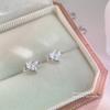 Yicheng S999 prata pura adorável asas de anjo brincos super brilhante luz luxo brincos de nicho de alta qualidade brincos brincos