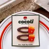 Pasadores coreanos de otoño e invierno para niños con comida simulada para niñas, papas fritas, hamburguesas y galletas, ligas gruesas para el cabello, pares de hamburguesas