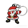 Llavero de Goma Suave de PVC con Dibujos Navideños de Venta Caliente Transfronteriza, Colgante Lindo para Bolsa, Decoración para Llavero de Coche, Pequeño Regalo